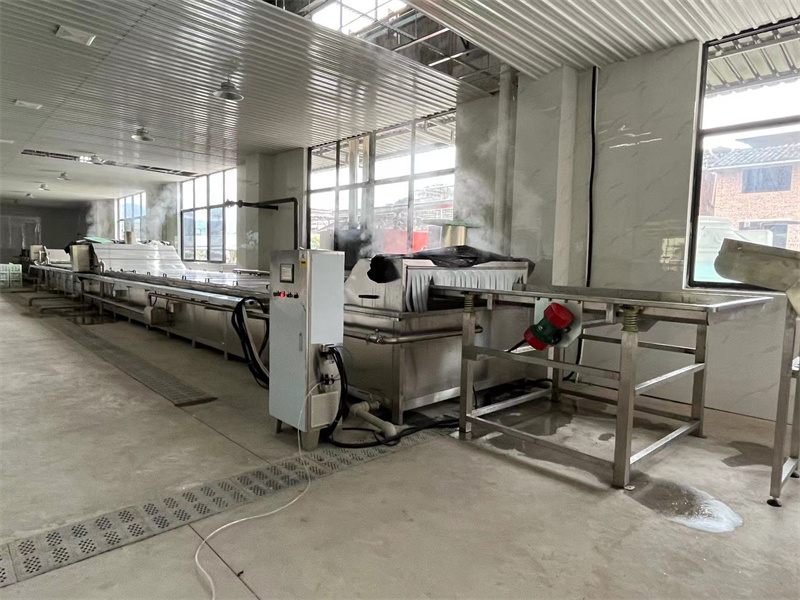 泡椒竹筍巴氏滅菌、冷卻、風(fēng)干流水線